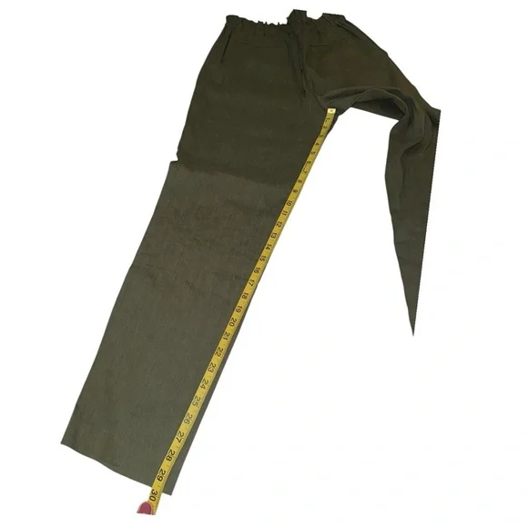 Theory Women’s Tralpin Linen Blend Pants Size 4 Deep Military Caliver - Picture 4 of 5